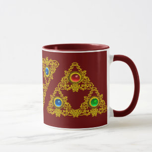MUG MAGIQUE ELFIC TALISMAN /GOLD TRIANGLE AVEC GEMSTON