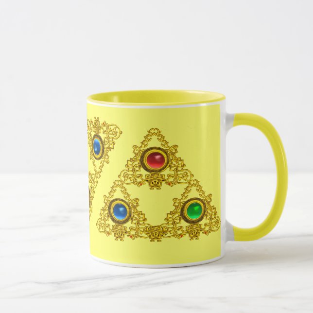 MUG MAGIQUE ELFIC TALISMAN /GOLD TRIANGLE AVEC GEMSTON (Droite)