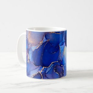 Mug Magnifique Bleu Or Art Abstrait