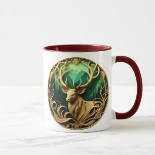 Mug Magnifique buck regardant dans une forêt sereine