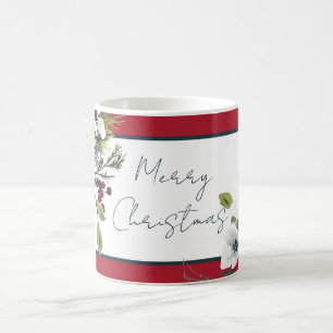 Mug Magnifique cadre de Noël aux poinsettias Fêtes 
