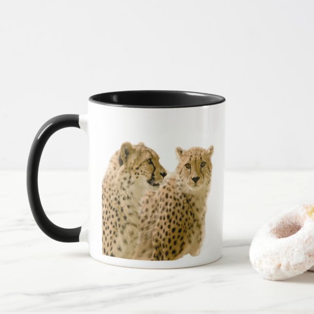 Mug Magnifique Cheetah Belle photo de chat (Avec donut)