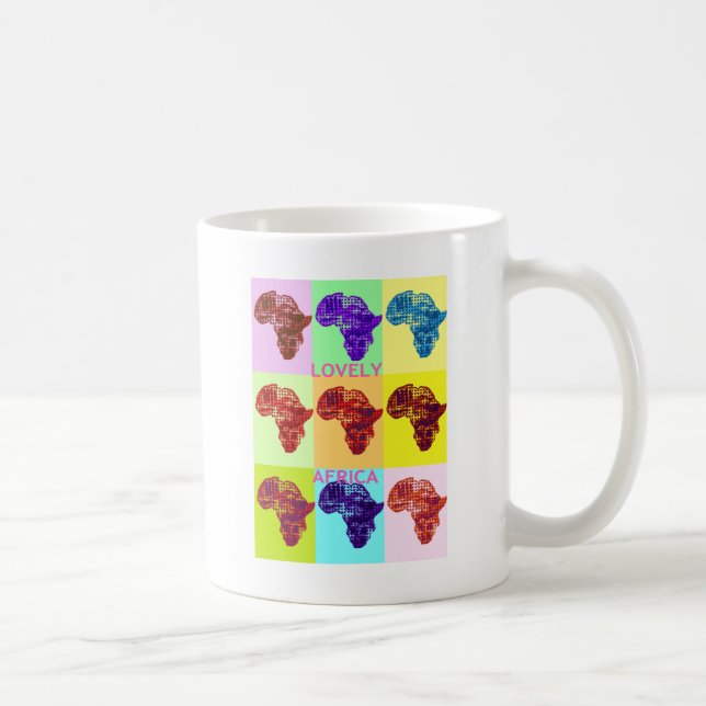 Mug Magnifique Couleur Afrique Carte Pop Motif Art Des (Droite)