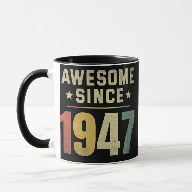 Mug Magnifique depuis 1947 75e anniversaire Retro Homm (Gauche)