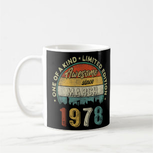 Mug Magnifique depuis mars 1978 Vintage 44e anniversai