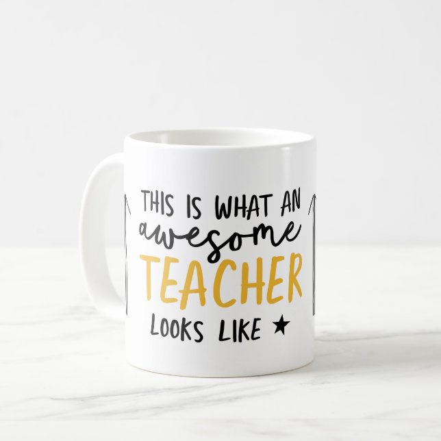 Mug Magnifique enseignant typographie moderne cadeau j (Devant gauche)