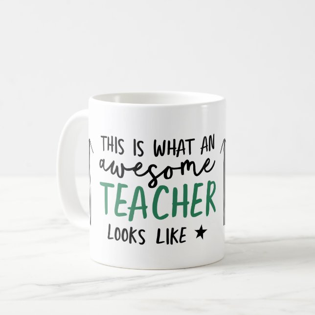 Mug Magnifique enseignant typographie moderne cadeau v (Devant gauche)