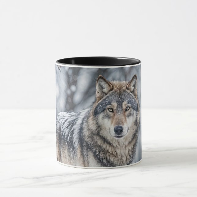 Mug Magnifique loup dans la neige Faune (Centre)
