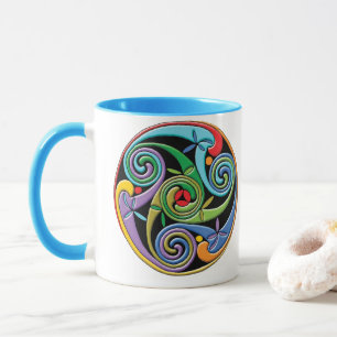 Mug Magnifique mandala celtique aux tourbillons coloré
