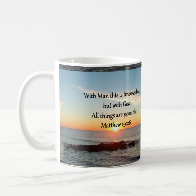 MUG MAGNIFIQUE MATTHEW 19:26 PHOTO DESIGN (Gauche)
