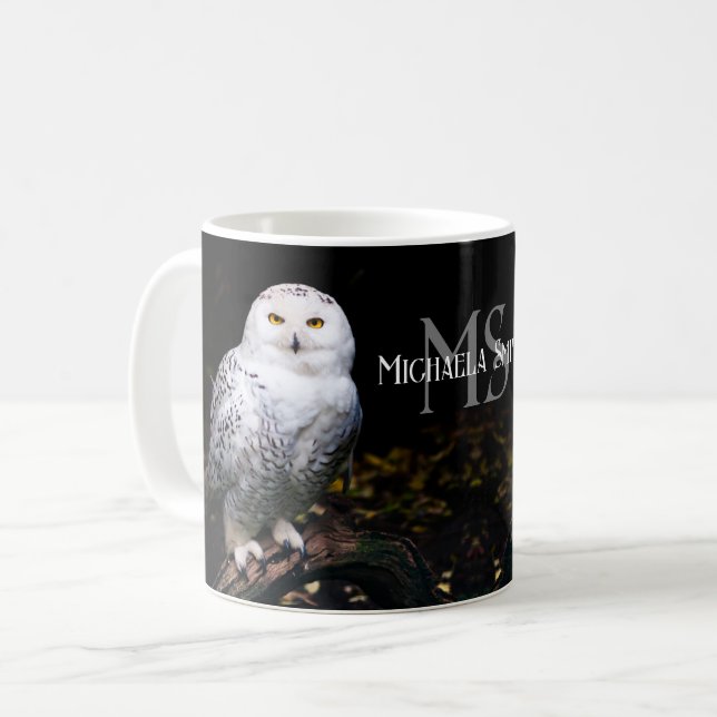 Mug Magnifique monogramme de nom personnalisé de harfa (Devant gauche)