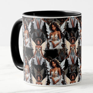 Mug Magnifique motif d'anges fille noire -Sombre