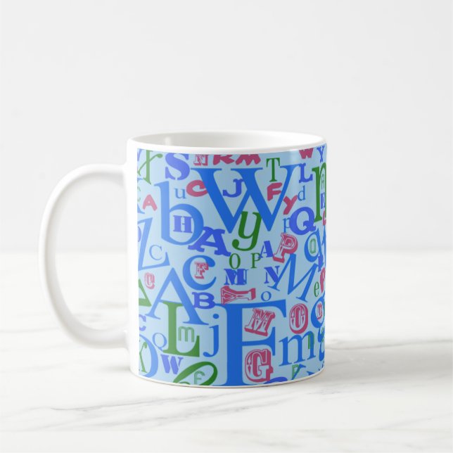 Mug Magnifique Motif de lettres bleues (Gauche)