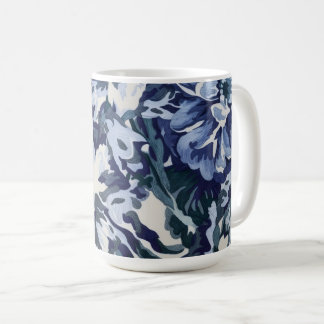 Mug Magnifique motif floral aux teintes bleues