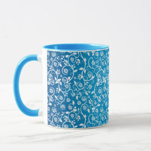 Mug Magnifique motif géométrique bleu