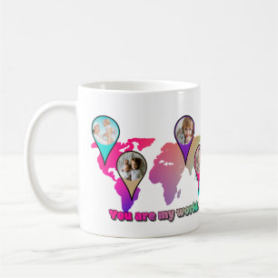 Mug Magnifique Multicolor World Map Photo Collage
