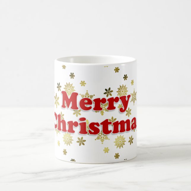 Mug Magnifique Noël blanc rouge et or (Centre)