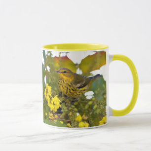 Mug Magnifique Paruline du Cap May sur Mahonia