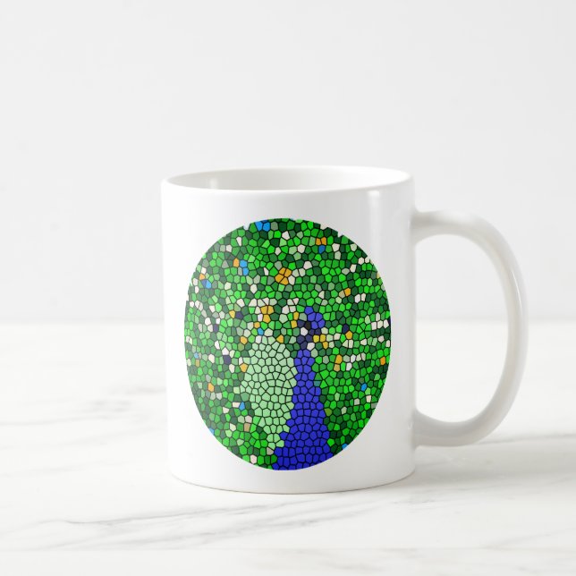 Mug Magnifique Peacock mosaïque cadeaux d'art customis (Droite)