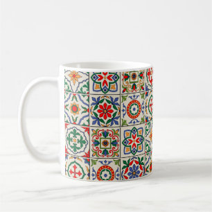Mug Magnifique sans couture motif blanc coloré marocai