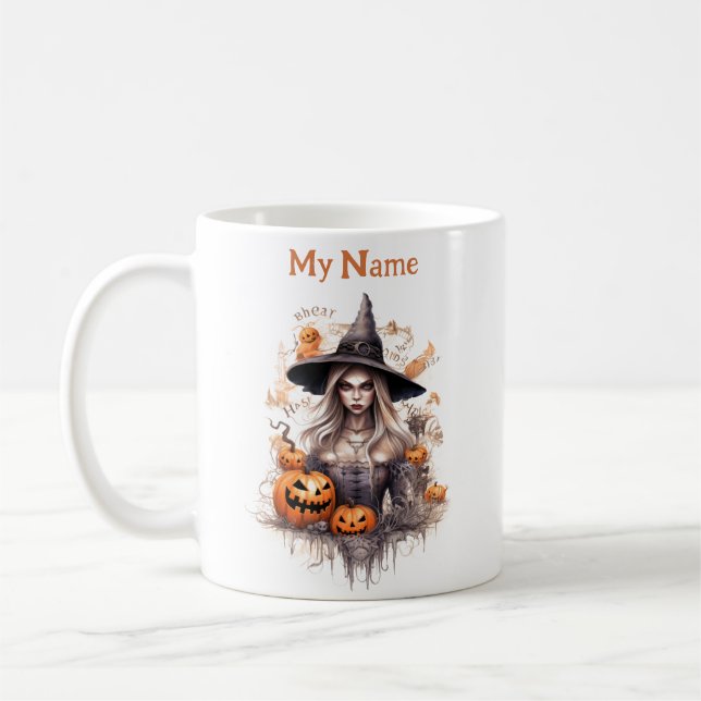 Mug Magnifique sorcière : Halloween sorcière personnal (Gauche)