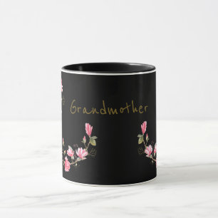 Mug Magnolia rose et or sur grand-mère noire