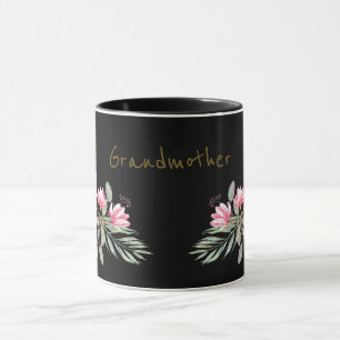 Mug Magnolia rose et or sur grand-mère noire