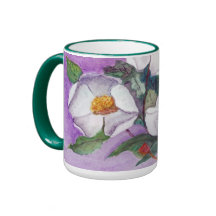 Magnolias du sud blanches Painterly sur la lavande