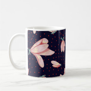Mug Magnolias florissants, motif vintage dessiné à la