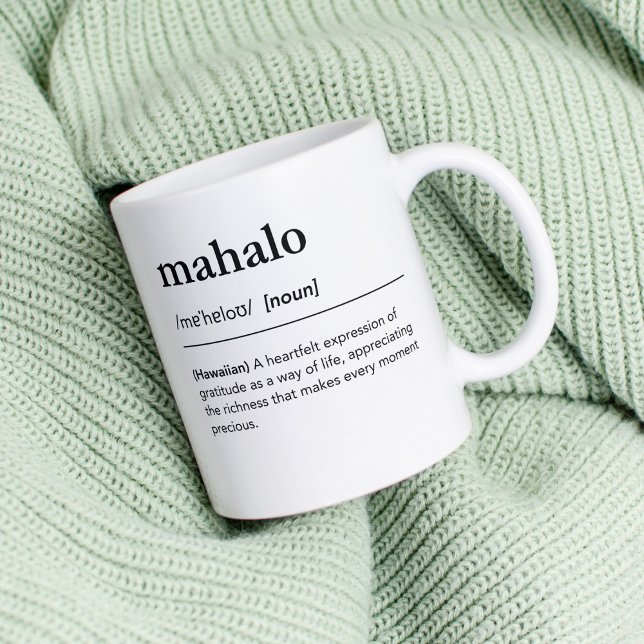 Mug Mahalo, définition Dictionnaire de mots hawaïens (Créateur téléchargé)