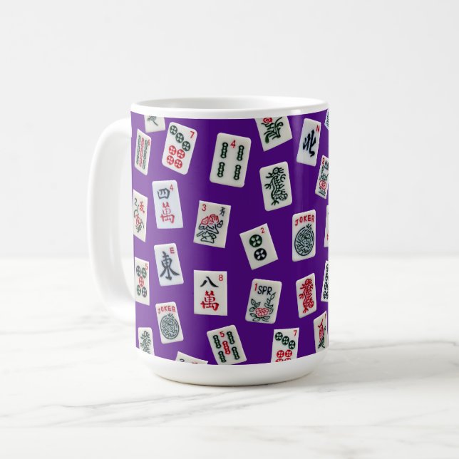 Mug MahJong tiles (symbols) on purple (Devant gauche)