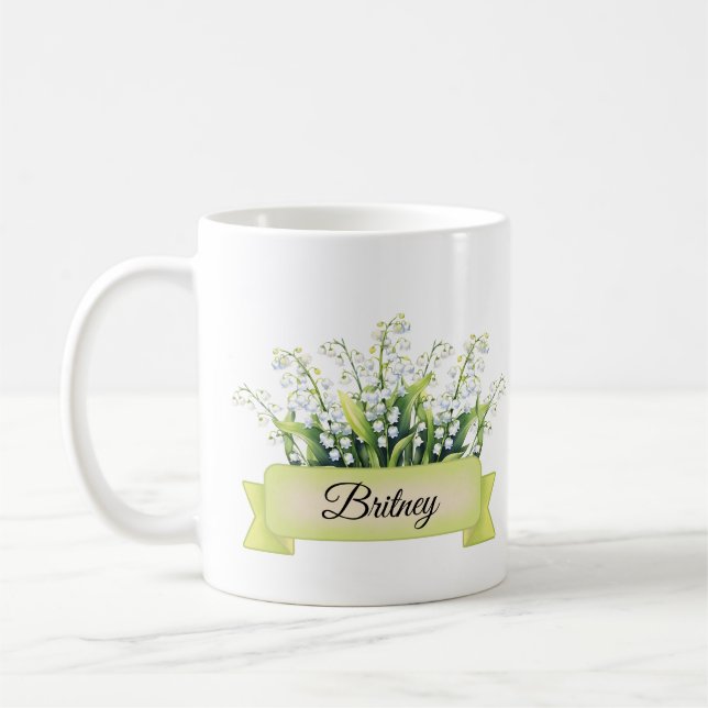 Mug Mai Fleur de naissance Lys personnalisées de la va (Gauche)