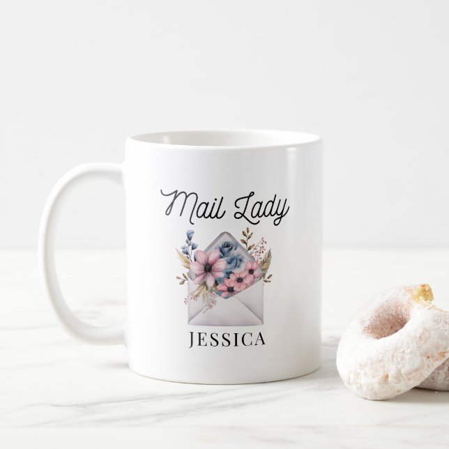 Mug Mail Lady Postal Transporteur Poste Travailleur Mu (Avec donut)