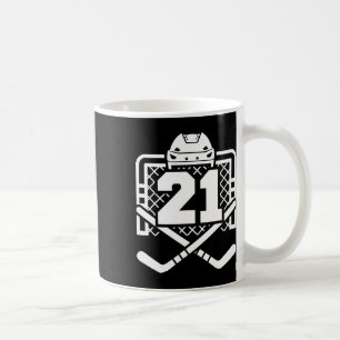 Mug Maillot de hockey numéro 21 Drôle de joueur de hoc
