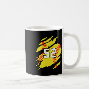 Mug Maillot de softball numéro #52 Joueur de sports Fa