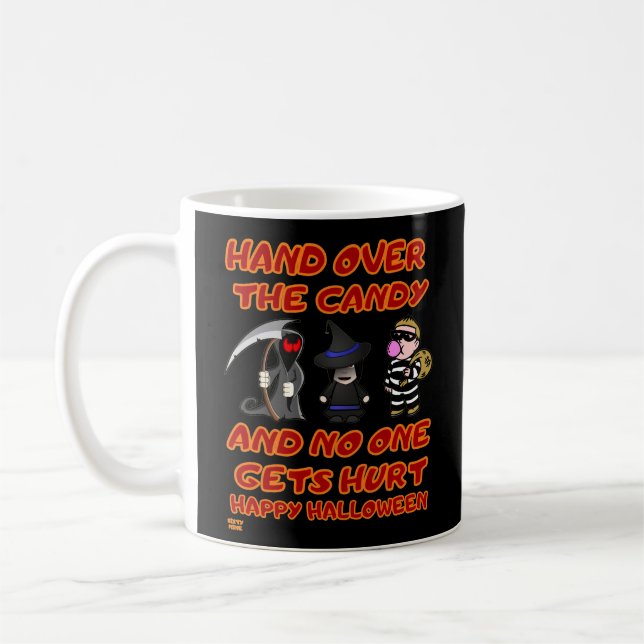 Mug "MAIN AU-DESSUS DE LA BOÎTE" drôle d'halloween (Gauche)