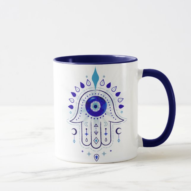 Mug Main de l'oeil malin de Hamsa (Droite)