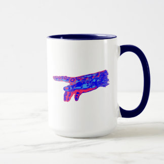 Mug Main d'un Dieu Cyborg (Rouge et Bleu)