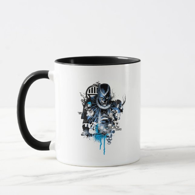 Mug Main noire - Collage bleu (Gauche)