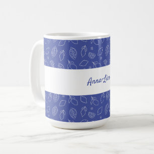 Mug Main personnalisée dessinée Citrons italiens Bleu