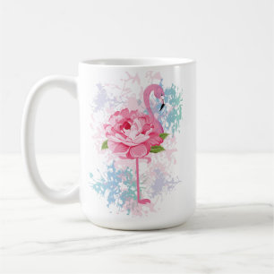 Mug Main personnalisée peinte rose flamant
