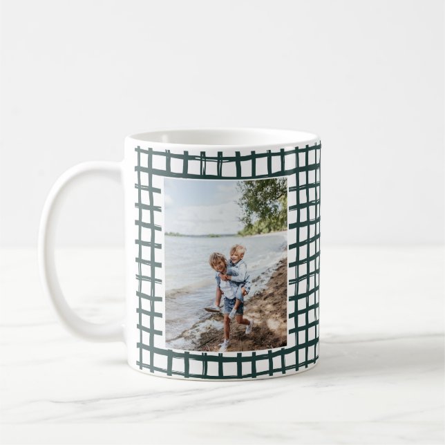 Mug Main verte de la forêt Motif de plaid 2 photo (Gauche)