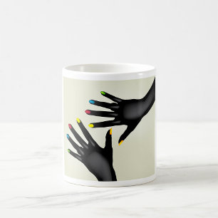 Mug Mains Noires Avec Ongles Peintes