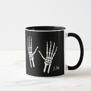 Mug Mains squelettiques osseuses radiologue Halloween 