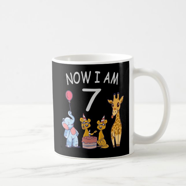 Mug Maintenant j'ai 7 ans 7ème anniversaire au Zoo (Droite)