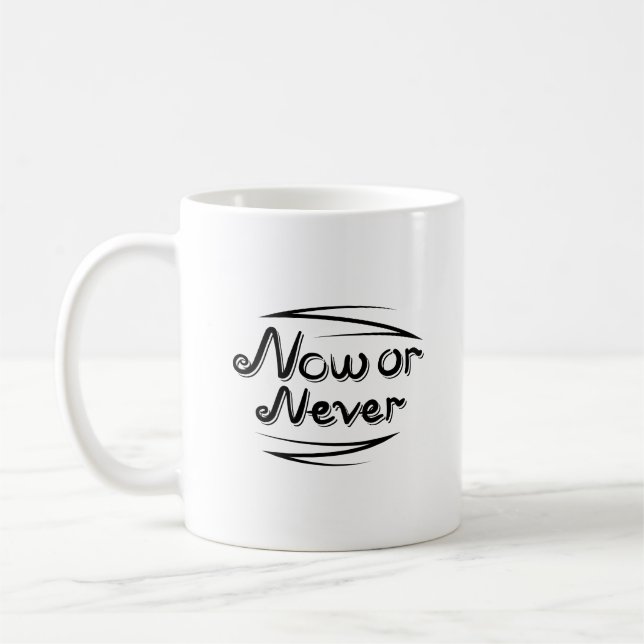 Mug Maintenant ou Jamais Dynamique Lettre Propre Minim (Gauche)