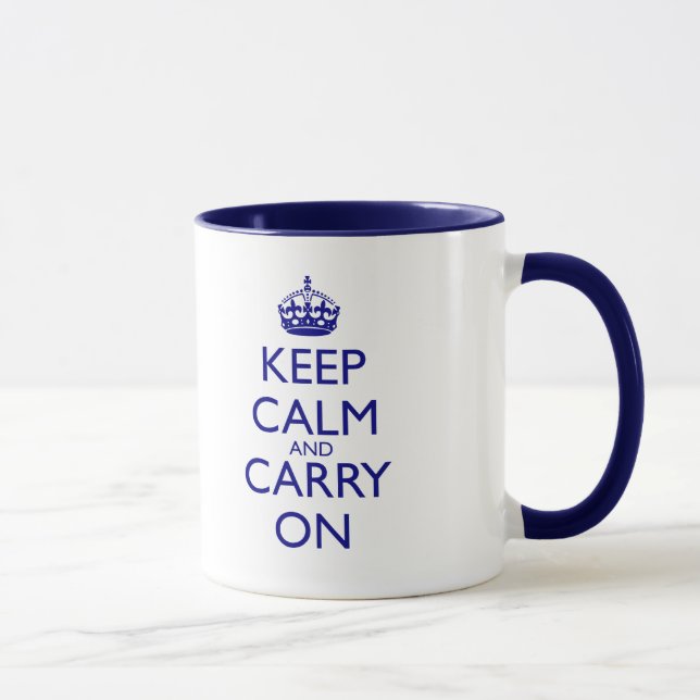 Mug Maintenez calme et continuez le texte de bleu (Droite)