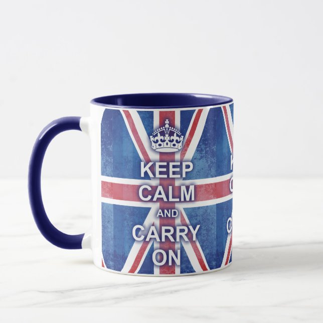 Mug Maintenez calme et continuez Union Jack (Gauche)