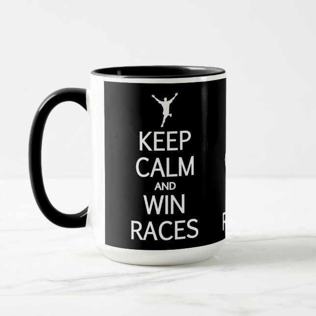 Mug Maintenez calme et les courses de victoire (Gauche)