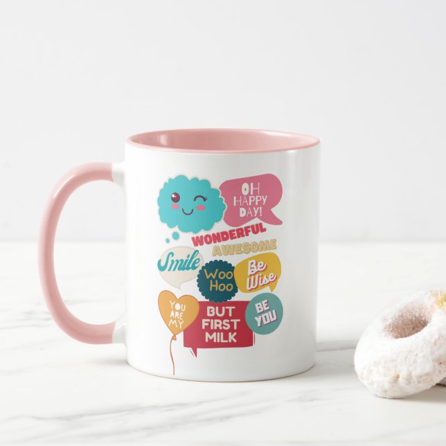 Mug Mais Premier Lait Cool Conversation Bubble Dit (Avec donut)